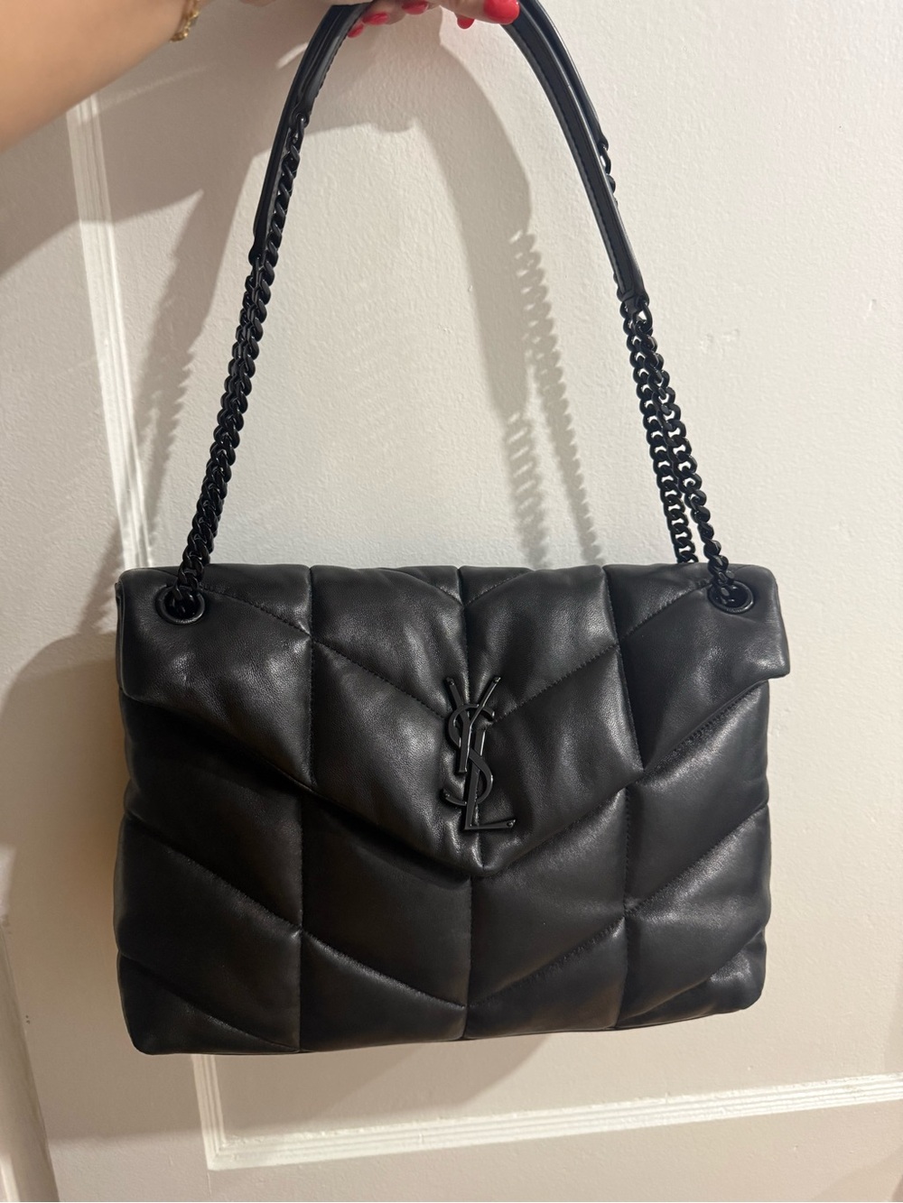 Saint Laurent Black Quilted Medium Puffer Chain Shoulder Bag